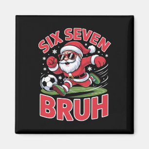 Rolig jul 67 Meme Bruh Fotboll Tomte Xmas Pyjamas Magnet
