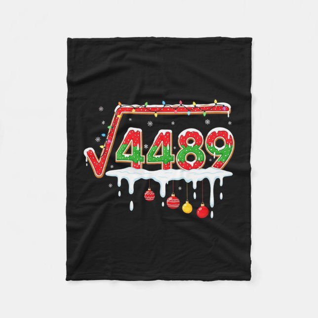 Rolig jul 67 Meme Kvadratrot 4489 Slang Mat Fleecefilt (Framsidan)