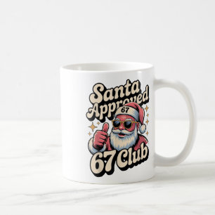 Rolig jul 67 Meme - Retro Santa Godkänd 67 Kaffemugg