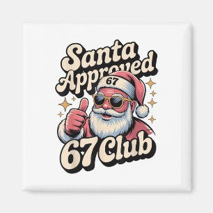 Rolig jul 67 meme - Retro Santa Godkänd 67 Magnet
