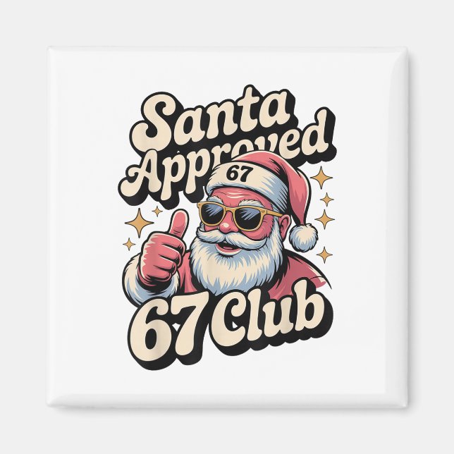 Rolig jul 67 meme - Retro Santa Godkänd 67  Magnet (Framsidan)