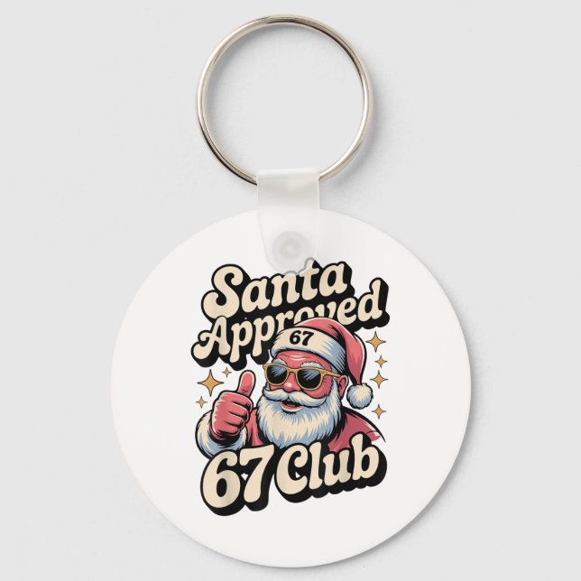 Rolig jul 67 meme - Retro Santa Godkänd 67  Nyckelring (Framsida)