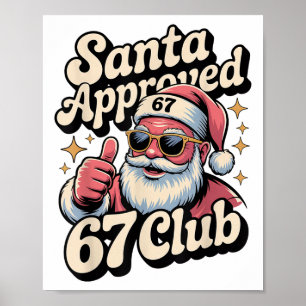 Rolig jul 67 meme - Retro Santa Godkänd 67  Poster