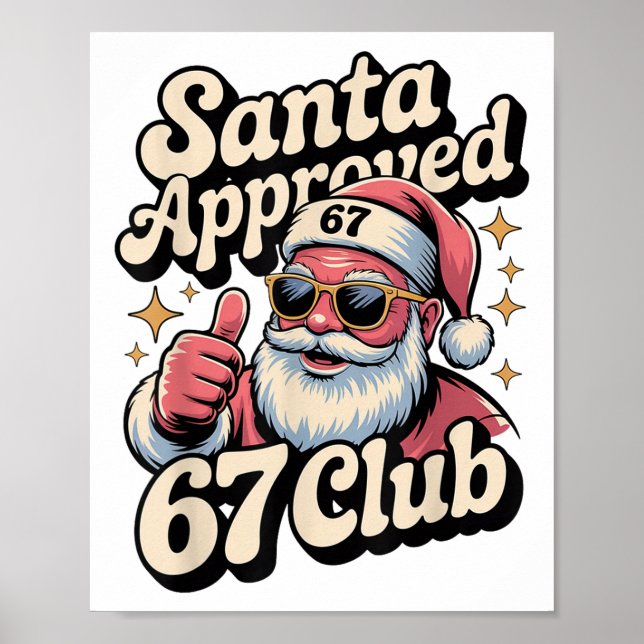 Rolig jul 67 meme - Retro Santa Godkänd 67  Poster (Framsidan)