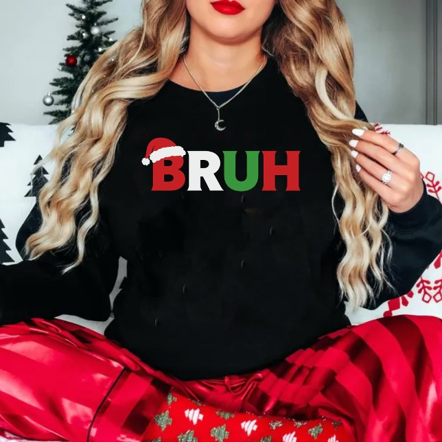 Rolig jul "BRUH" tomtehatt Lång Ärmad Tröja (Skapare uppladdad)