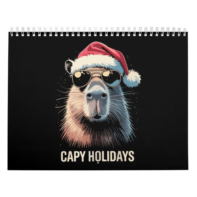 Rolig jul Capy högtider Xmas Capybara  Kalender (Omslag)