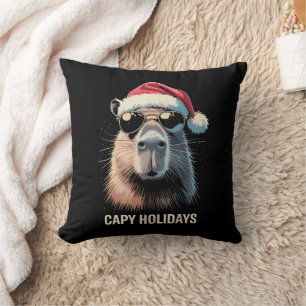 Rolig jul Capy Högtider Xmas Capybara  Kudde