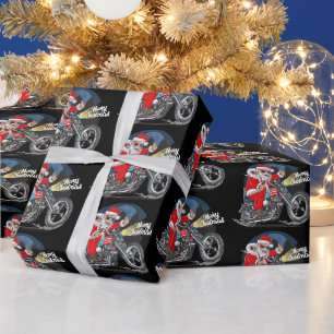 Rolig jul cigarrmotorscykel Santa Presentpapper