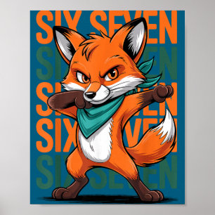 Rolig jul Cool Räv Dabbar Xmas Dab Sex Sju Poster