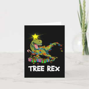 Rolig jul dinosaurie träd Rex män kvinnor barn G Kort