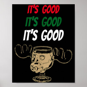 Rolig jul Eggnog Den är bra Älg Mugg För Ägg Poster
