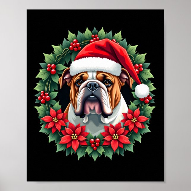 Rolig jul engelsk bulldogg tank topp poster (Framsidan)