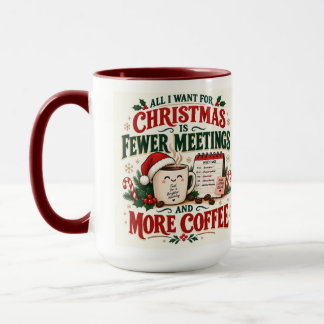 Rolig jul Färre möten Mer kaffe 15 oz Mugg