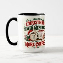 Rolig jul Färre möten Mer kaffe 15 oz Mugg