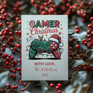 Rolig jul för gamers julkort