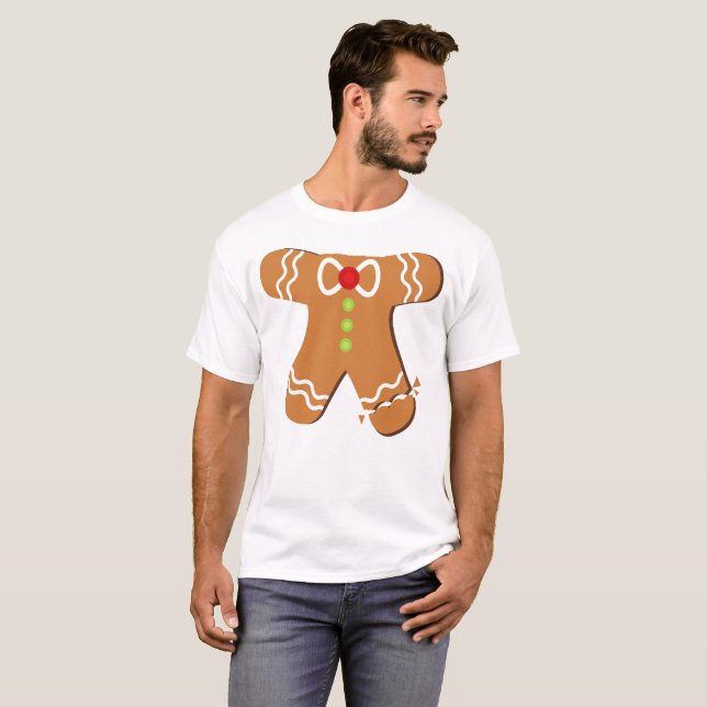 Rolig jul för pepparkaksgubbedräkt t shirt (Hel framsida)