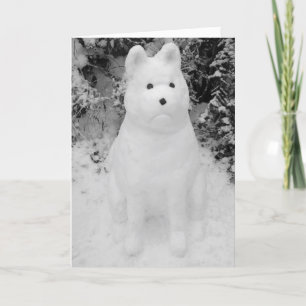 rolig jul för snögubbe för akita snöhund helgkort