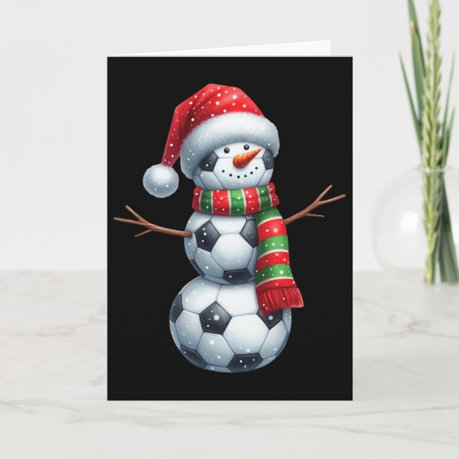Rolig jul fotboll Bylls Snöman  Kort (Framsida)