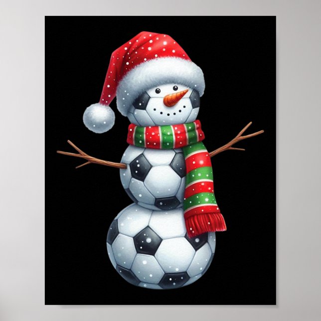 Rolig jul fotboll Bylls Snöman  Poster (Framsidan)