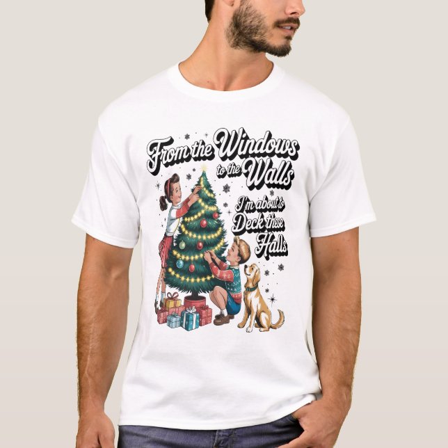 Rolig jul från fönstren till väggarna t shirt (Framsida)