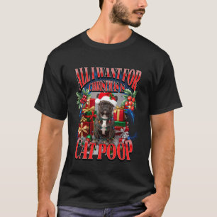 Rolig jul fransk Bulldog Katt Poop Citat Fren T Shirt