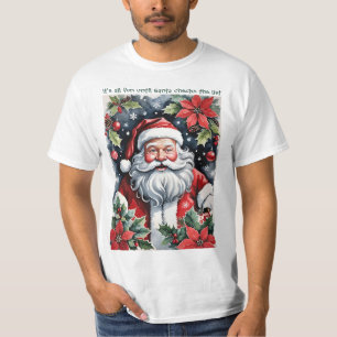 Rolig jul gammal Santa Clause natt scen T Shirt