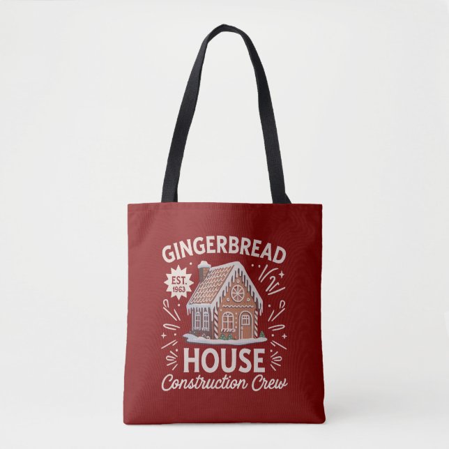 Rolig jul - Gingerbread Hus Konstruktion Besättnin Tygkasse (Framsida)