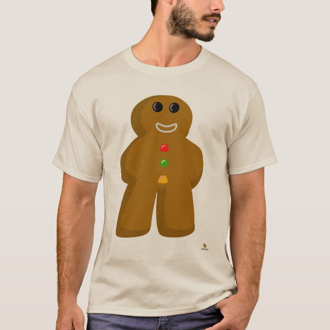 Rolig jul Gingerbread Meeple Konst för Spelare T Shirt (Framsida)