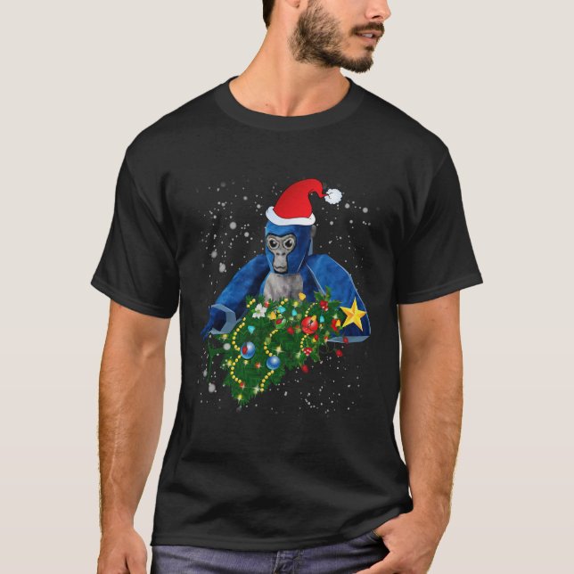 Rolig jul Gorillamärke  T Shirt (Framsida)