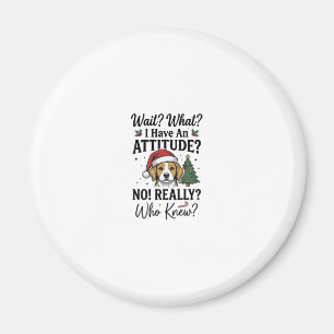 Rolig jul hund attityd Vintage gravyr skjorta Magnet