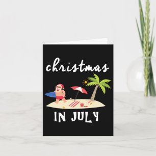 Rolig jul i juli med Santa surfing present till mi Kort