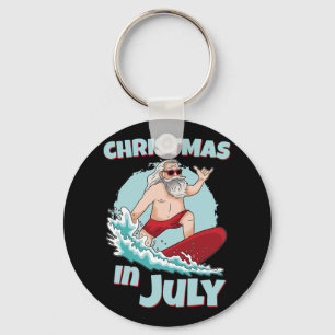 Rolig jul i juli sommar tomte surfing surfb nyckelring