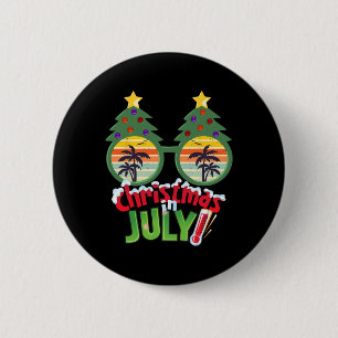 Rolig jul i juli-tröja sommar Xmas-träd sol Knapp