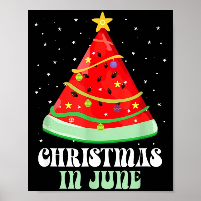 Rolig jul i juni _ vattenmelonträd _ sommar poster (Framsidan)