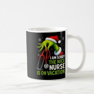 Rolig jul jag är ledsen den nischade sjuksköterska kaffemugg