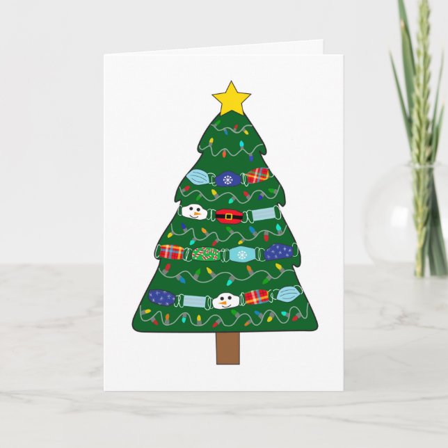 Rolig jul karantän mask tillverkare sjuksköterska kort (Framsida)