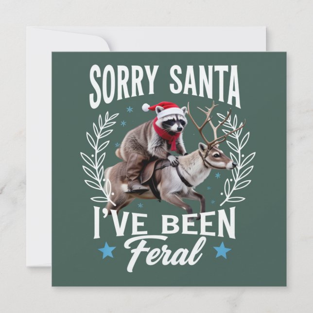 Rolig jul ledsen tomte jag har varit vild tvättbjö julkort (Framsida)