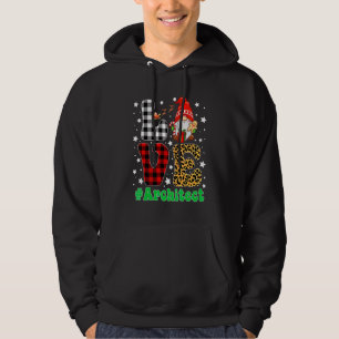 Rolig jul leopardrutig LOVE Arkitekt Gnome Hoodie