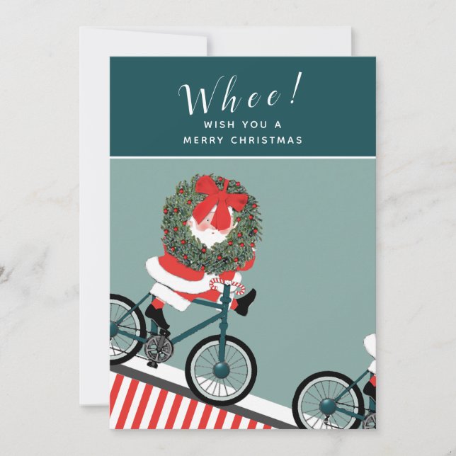Rolig jul på cykel julkort (Framsida)