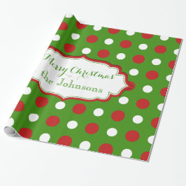 Rolig jul Polkadots i rött och vit Presentpapper