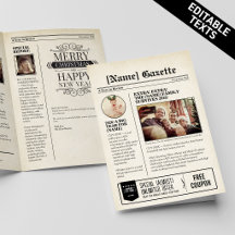 Rolig jul redigerbar mall antika tidningar