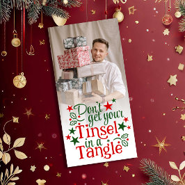 Rolig jul rolig grön tinsel fotot julkort