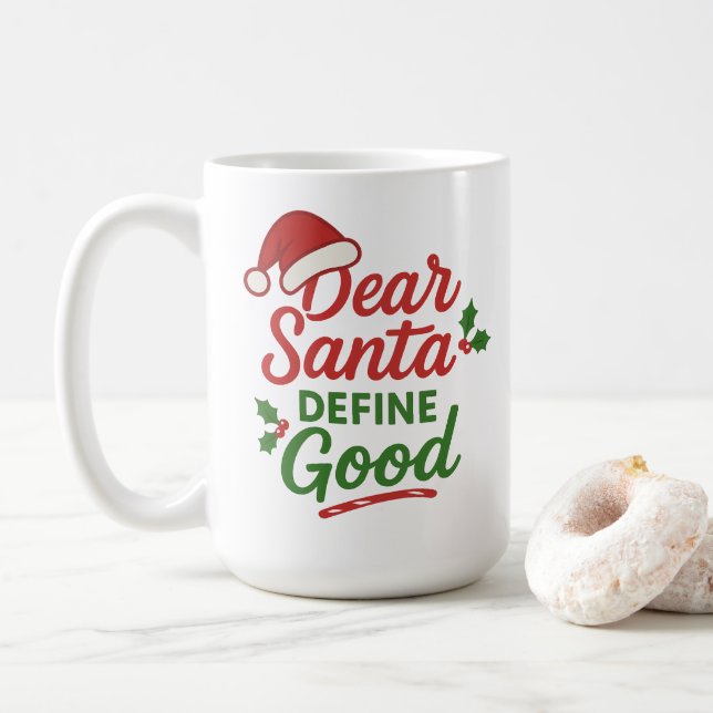 Rolig jul Santa Definiera Bra Kaffemugg (Med munk)