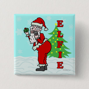 Rolig jul Santa Elfie Knapp