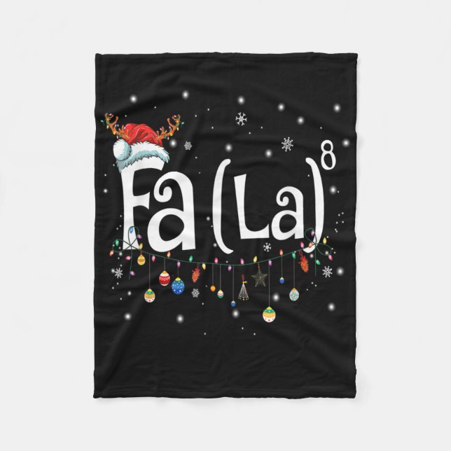 Rolig jul Santa Fa La Math Present  Fleecefilt (Framsidan)