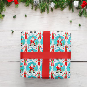 Rolig jul Santa förvånad över Mrs. Claus fisk Presentpapper