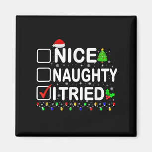 Rolig jul Santa hatt julbelysning Snäll Elak Magnet