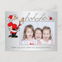 Rolig jul Santa HOHOHO familjeporträtt FOTO Helg Vykort