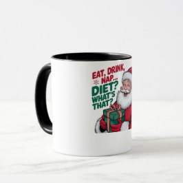 Rolig jul Santa-mugg Ät Drick Sov Mugg