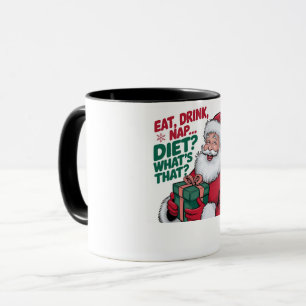 Rolig jul Santa-mugg Ät Drick Sov Mugg